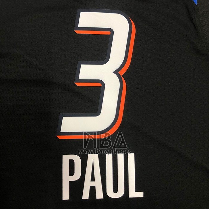 Camiseta Oklahoma City Thunder Chris Paul NO 3 Ciudad 2020-21 Negro